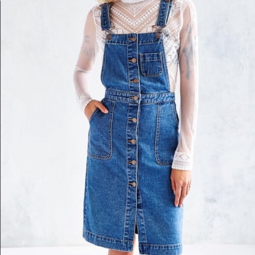 BDG Cora Denim Overall Midi Dress